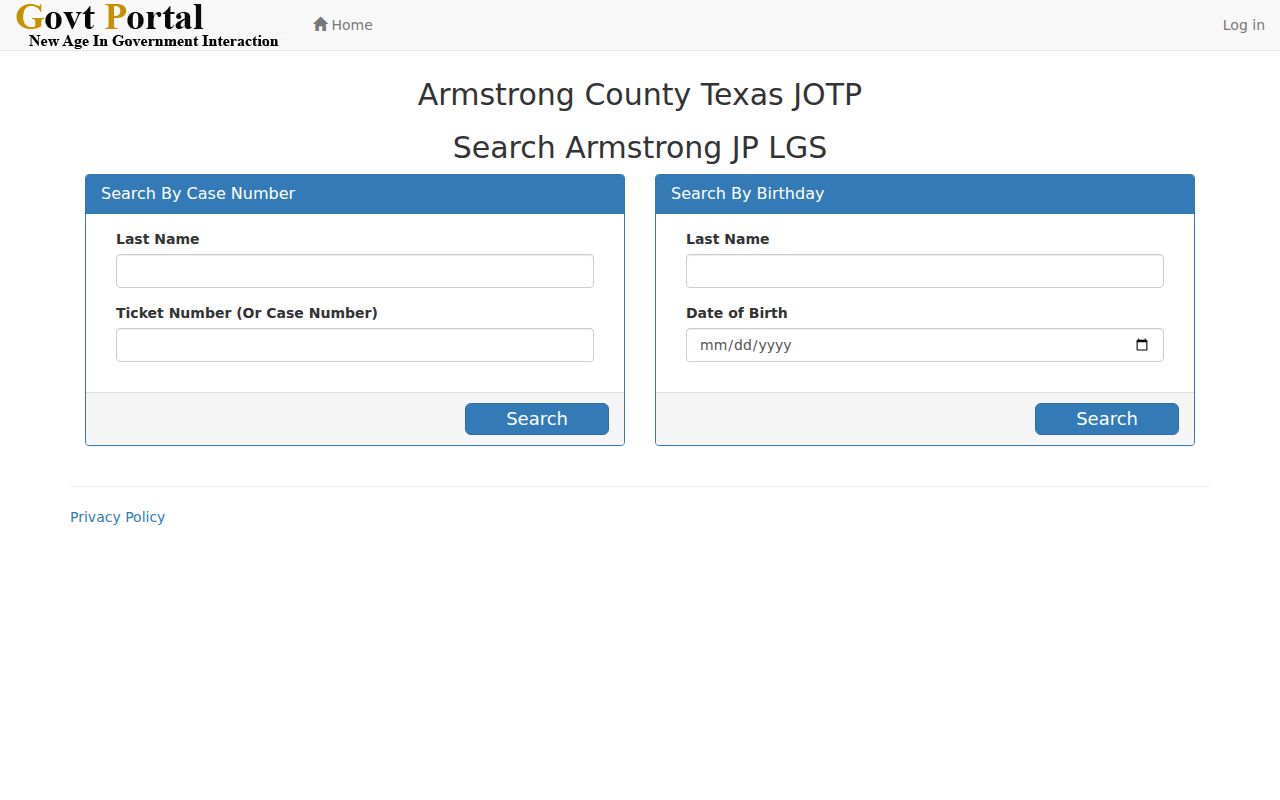 Armstrong JP ticket-number payment search, which is not a full warrant roster