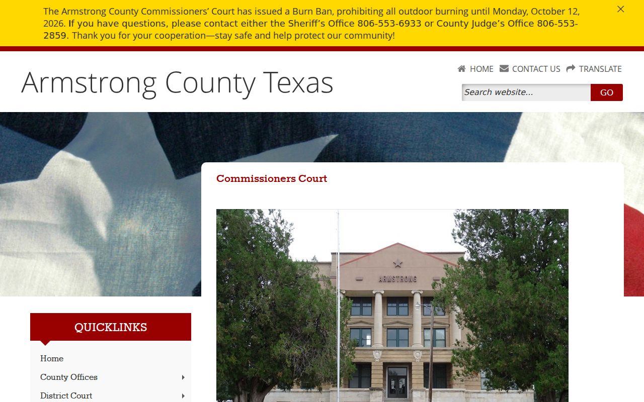Armstrong County Commissioners Court archive with JP and FTA program records